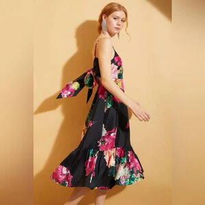 Hope For Flowers Anthropologie x Tracy Reese Tie Back Floral Dress Size XS